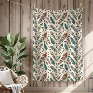 Pilen Boho Autsible Tribal Native Ethnic-fjäthers Fleecefilt