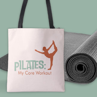 Pilerar min Core Workout Quote | Yoga Fitness Gift Tygkasse