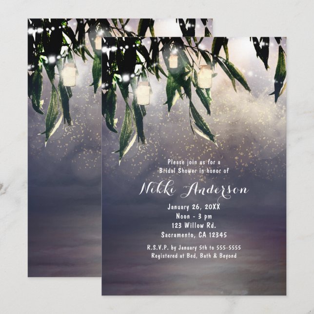 Pilgrämsträd & Murarljus Invitationer Inbjudningar (Fram/baksida)