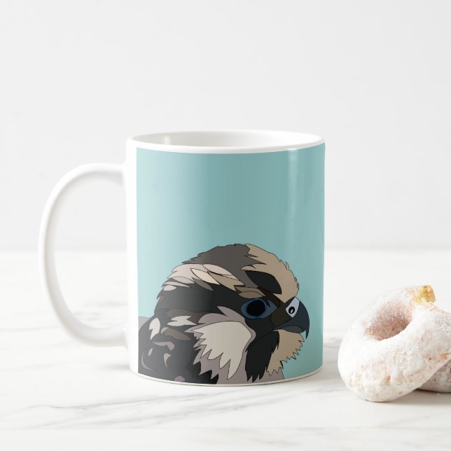 Pilgrarfalk Fågelkonst Kaffemugg (Med munk)