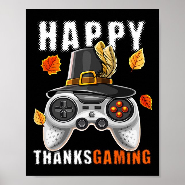 Pilgrim C för videospelskontroll i happy thanksgiv Poster (Framsidan)