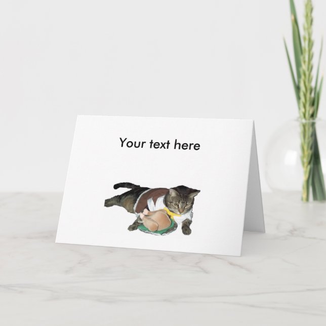 Pilgrim Cat Anpassade Card Helgkort (Framsida)