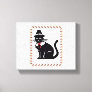 Pilgrim Cat Oversized T-Shirt Canvastryck