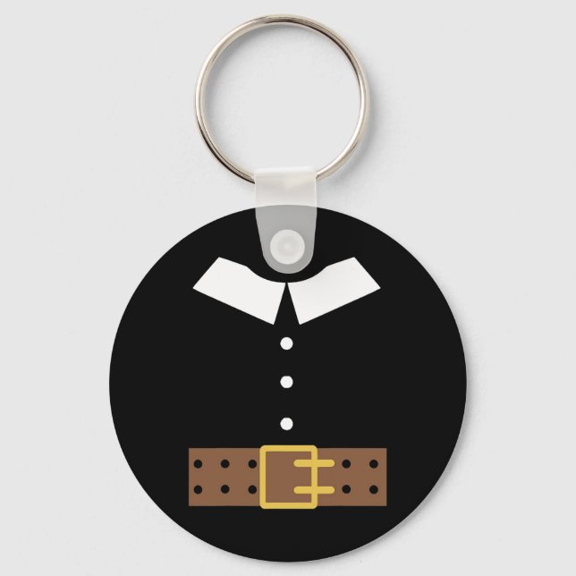 Pilgrim Costume Halloween Funny Thanksgiving Boys Nyckelring (Framsida)