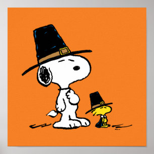 Pilgrim för snoopy & Woodstock Poster