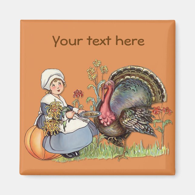 Pilgrim Girl - Anpassa Magnet (Framsidan)