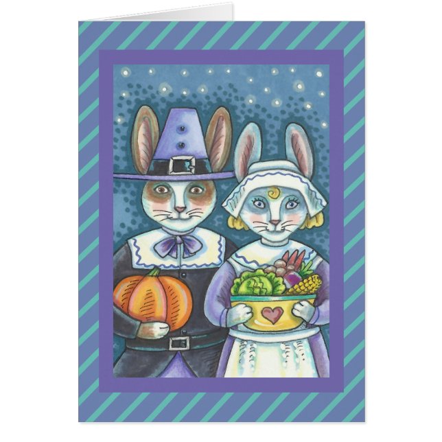 PILGRIM GUBBITS THANKSGIVING GREETING CARD Blank OBS Kort (Framsidan)