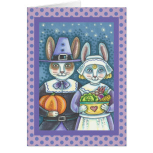 PILGRIM GUBBITS THANKSGIVING GREETING CARD Blank OBS Kort