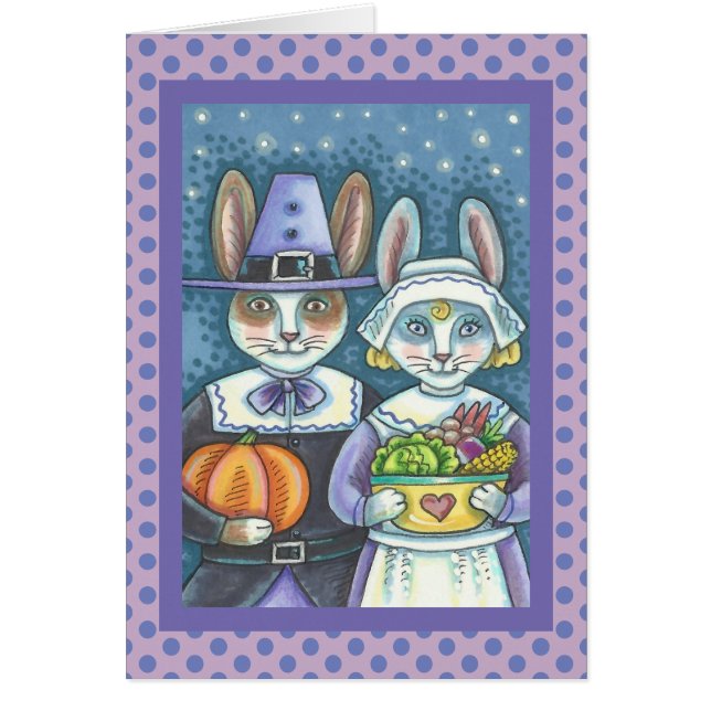 PILGRIM GUBBITS THANKSGIVING GREETING CARD Blank OBS Kort (Framsidan)
