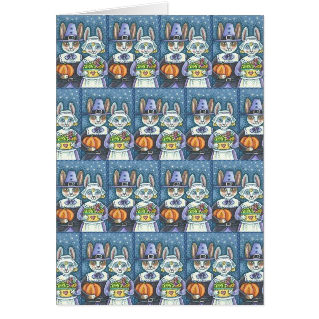 PILGRIM GUBBITS THANKSGIVING GREETING CARD Blank OBS Kort (Framsidan)