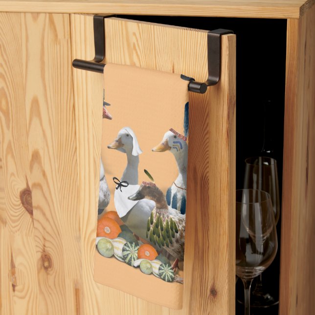 Pilgrim & Indian Anka Thanksgiving Kitchen Towel Kökshandduk (Thirds Fold)