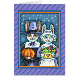 PILGRIM KINITS, THANKSGIVING HARE'S HARVEST Blank OBS Kort