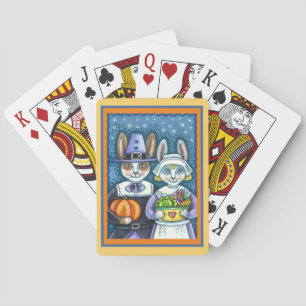 PILGRIM KINITS, THANKSGIVING HARE'S HARVEST, CUTE CASINOKORT