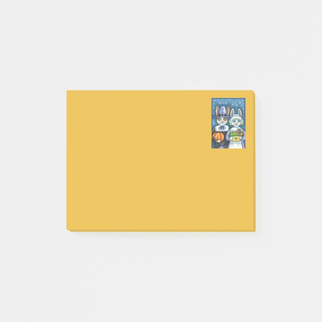 PILGRIM KINITS, THANKSGIVING HARE'S HARVEST, CUTE POST-IT BLOCK (Framsida)