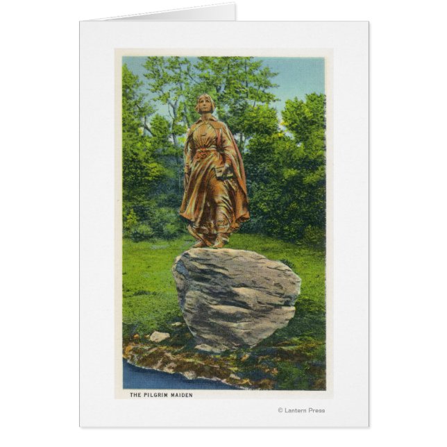 Pilgrim Maiden Statue Hälsningskort (Framsidan)