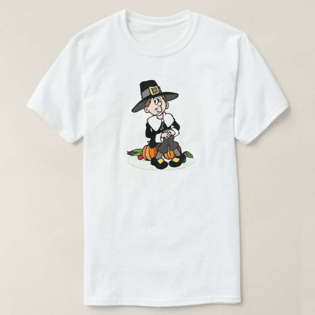 Pilgrim med pumpkin tee shirt (Design framsida)