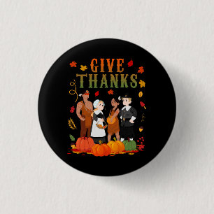 Pilgrim och Natives Indian Thanksgiving Knapp
