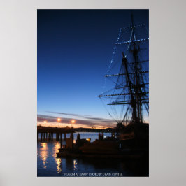 Pilgrim på gryningsfoto poster