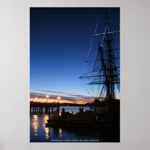 Pilgrim på gryningsfoto poster