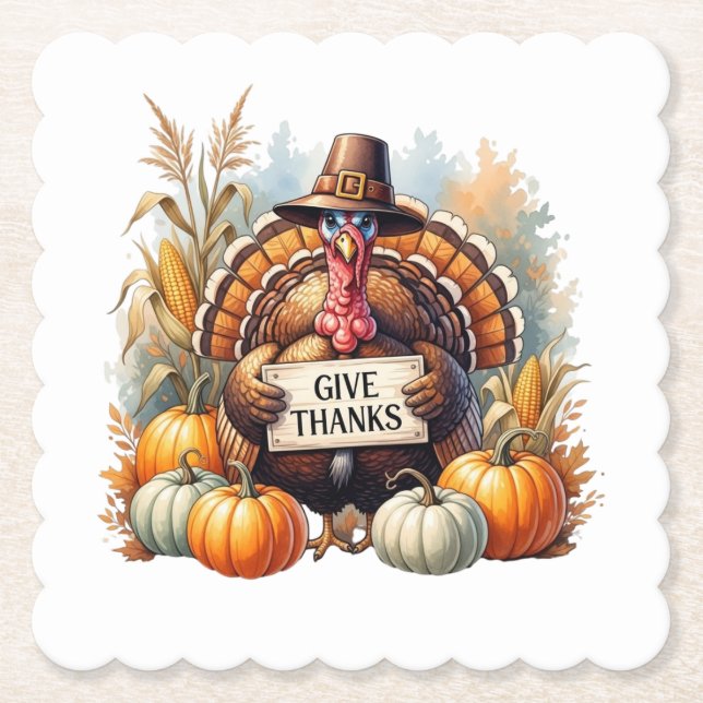 Pilgrim Spirit & Pumpkin Joy Underlägg Papper (Framsida)