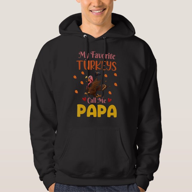 Pilgrim Springa Thanksgiving Mina favoritkalkoner Hoodie (Framsida)