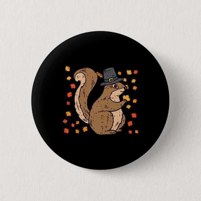 Pilgrim Squirrel Cute Thanksgiving Fall Autumn Ani Knapp (Framsida)