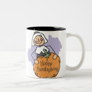 Pilgrim Thanksgiving Dekoration Två-Tonad Mugg