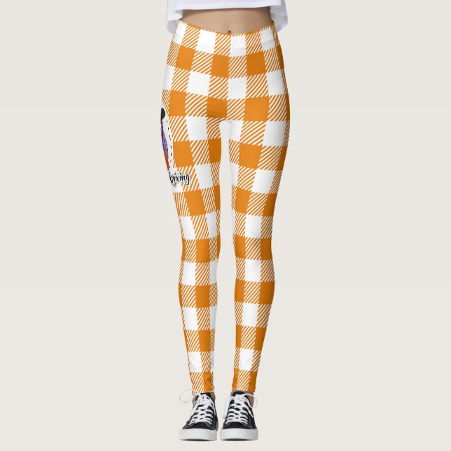 Pilgrim Uggla om Orange Pput - Happy thanksgiving Leggings (Framsida)