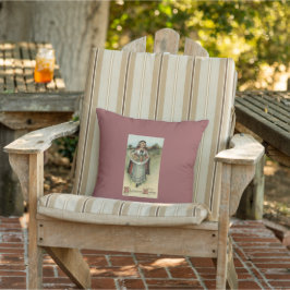 Pilgrim Woman Pillow med Thanksgiving av tagningar Kudde