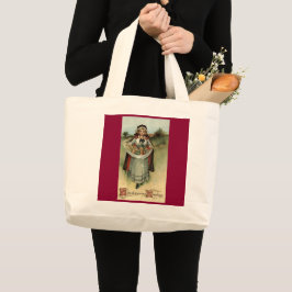 Pilgrim Woman Vintage Thanksgiving Tote Bag Jumbo Tygkasse