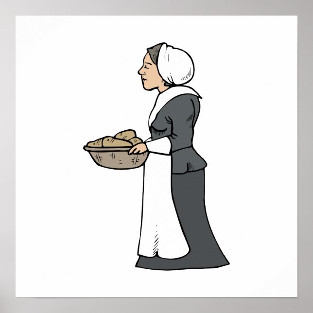 Pilgrim woman with food poster (Framsidan)