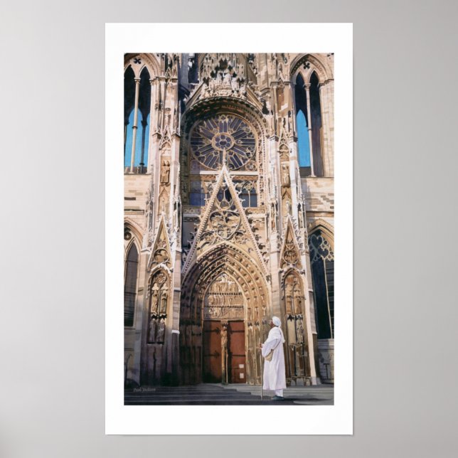 "Pilgrimage" Chartres Cathedral Watercolor Poster (Framsidan)