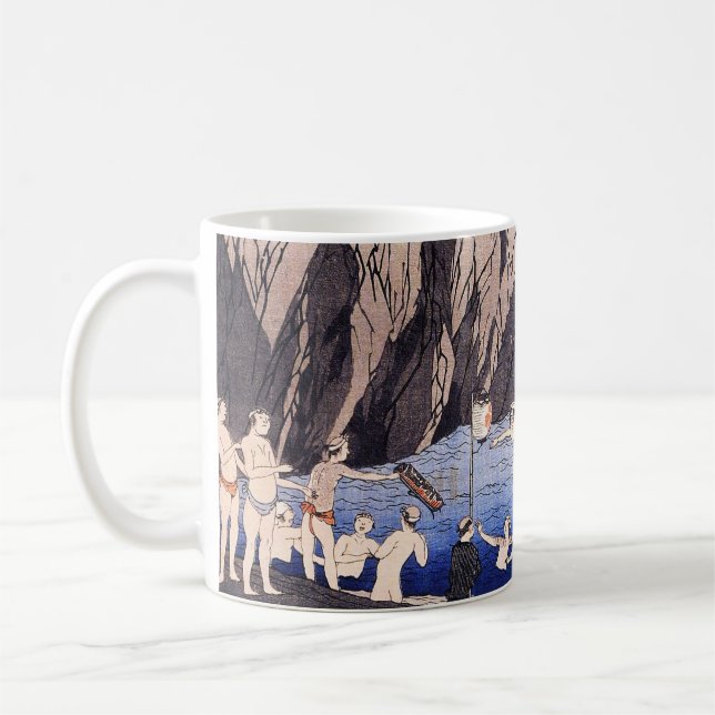 Pilgrimer i vattenfallet av Utagawa Kuniyoshi  Kaffemugg (Vänster)
