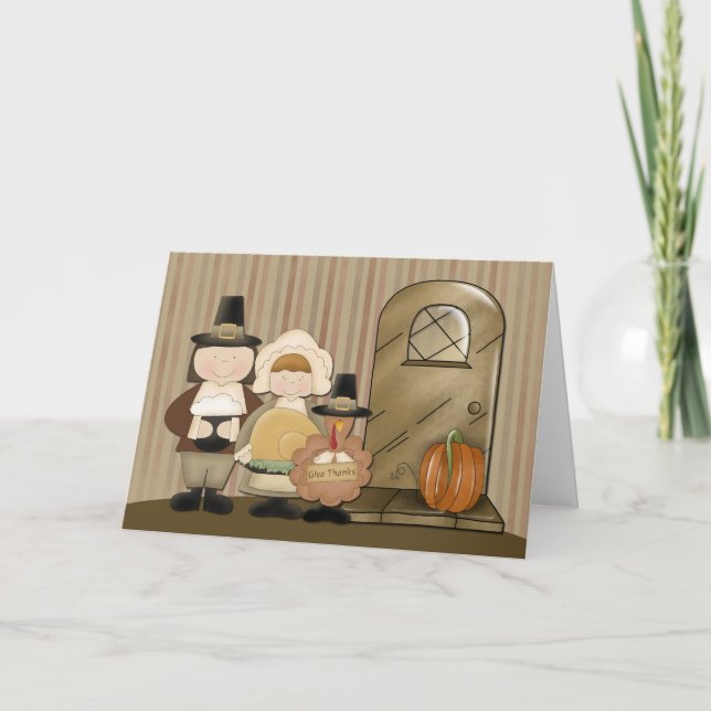 Pilgrimer och Turkiet, Thanksgiving Helgkort (Framsida)
