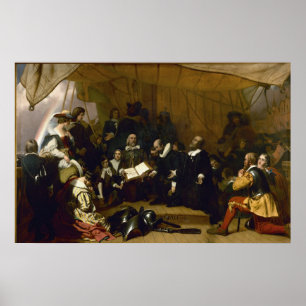 Pilgrimernas inträde poster