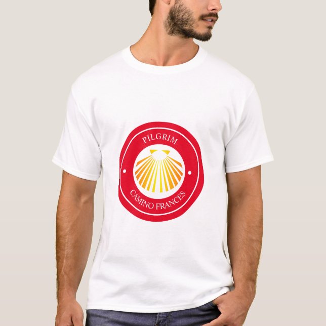 Pilgrims Camino Frances T Shirt (Framsida)
