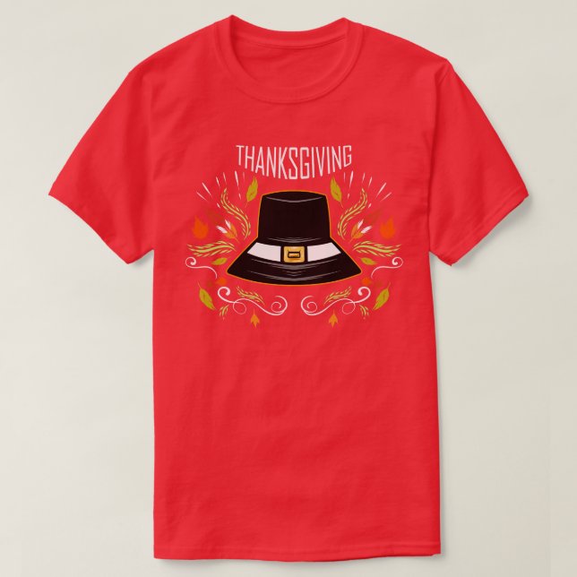 Pilgrims Hat Thanksgiving T Shirt (Design framsida)