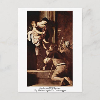 Pilgrims Madonna av Michelangelo Da Caravaggio Vykort