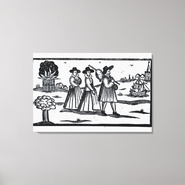 Pilgrims sjöng på Mayblomman Canvastryck (Framsida)