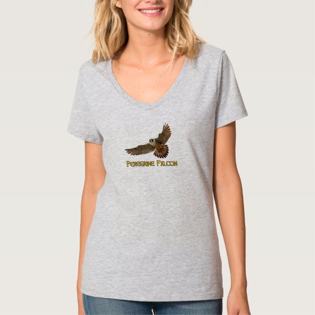 Pilgrinsfalk V-ringad T-shirt (Framsida)