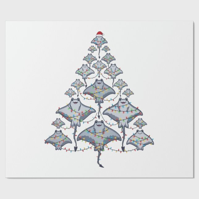 Pilgrock Julgran Santa Hatt Julbelysning Presentpapper (Platt)