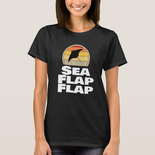 Pilgrocka Hav Flaxa Flaxa Manta Te Ray T Shirt (Framsida)