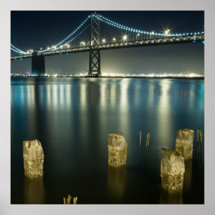 Pilings längs Embarcaderoen, San Francisco Poster