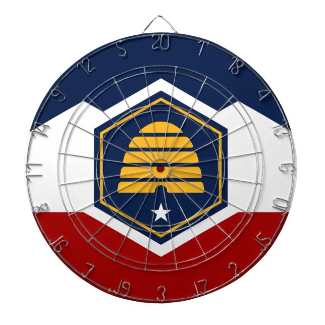 Pilkastningstavla med Utahs flagga, USA Darttavla (Framsidan)