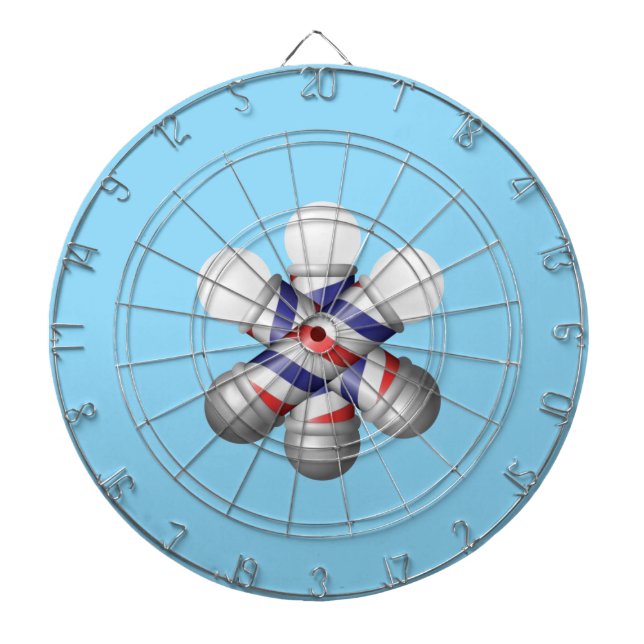 Pilkasttavla Blå barberarstångs frisörer Darttavla (Framsidan)