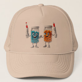 Pill Bottle Cartoon Hat Keps