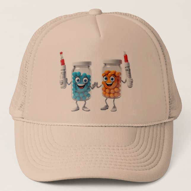 Pill Bottle Cartoon Hat Keps (Framsida)