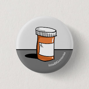 Pill Flaska medicinering påminnelse om sjukhälsa Knapp