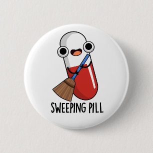 Pill Funny Medicine Pun Mörk BG Knapp