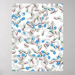Pill Sprinkles Pattern Poster
